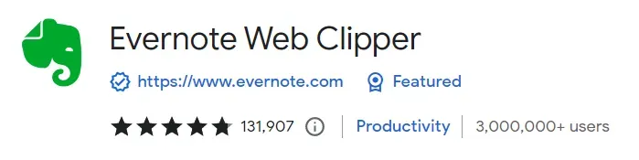 Evernote Web Clipper Chrome Extension