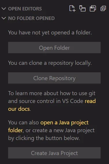 Open Folder Using VS Code